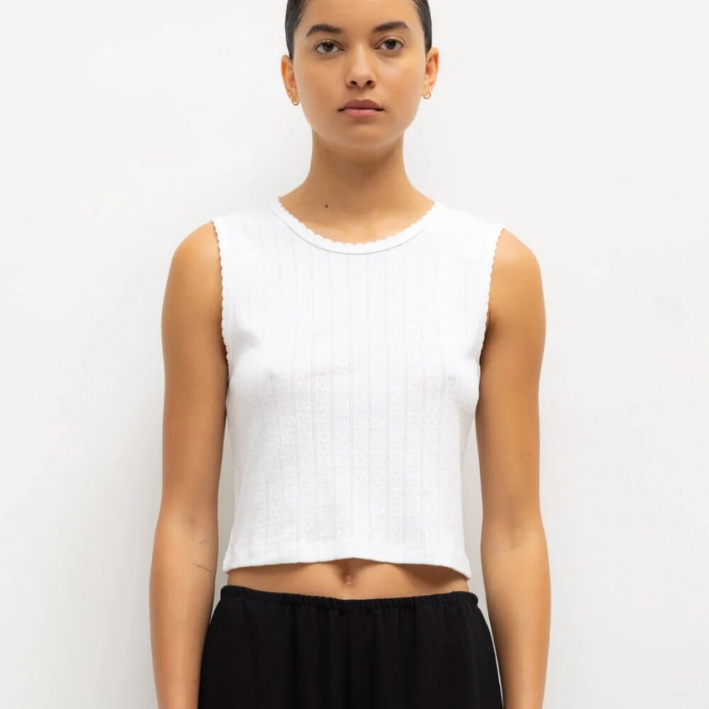 Leset Pointelle Sleeveless Crew S